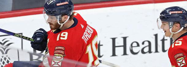 Florida Panthers ice hockey star Tkachuk in action on the NHL ice