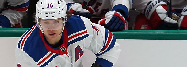 New York Rangers ice hockey player Panarin in action in an NHL game