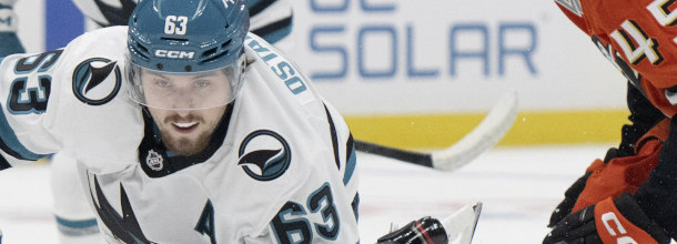 San Jose Sharks ice hockey star Ostapchuk in action in the NHL