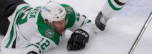 Dallas Stars ice hockey star Faksa in action on the NHL ice