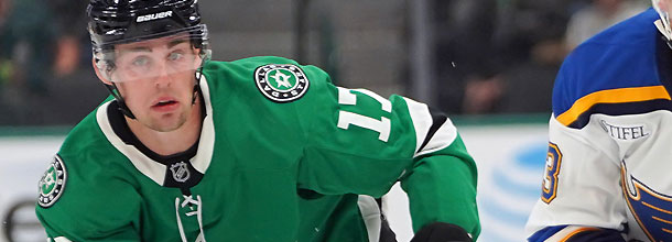 Dallas Stars ice hockey star Kole Lind in action in the NHL