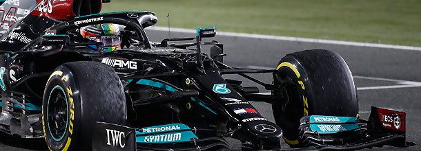 Formula 1 driver Lewis Hamilton races in a Grand Prix