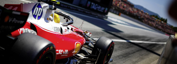 Lewis Hamilton in his Ferarri Formula 1 car