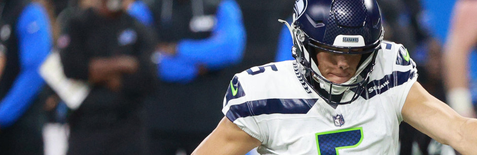 Seattle Seahawks kicker Jason Myers kicks a field goal in an NFL game
