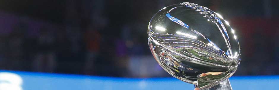 The Super Bowl trophy held aloft after the NFL's Championship Game