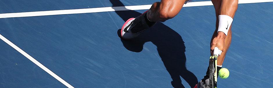 A tennis court at Flushing Meadows during the US Open Grand Slam