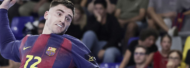 Barcelona handball star Fabregas in action in the Champions League