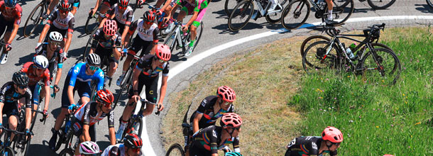 Cyclists climbing a mountain during the Giro d'Italia