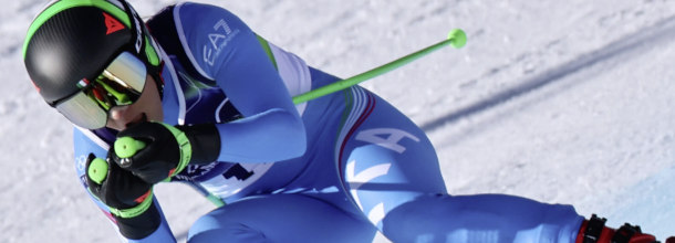 Italian skiing star Sofia Goggia in action at the Milan Winter Olympic Games