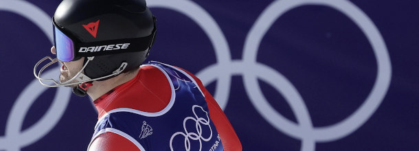 Skiing star Loic Meillard in action at the 2026 Winter Olympic Games