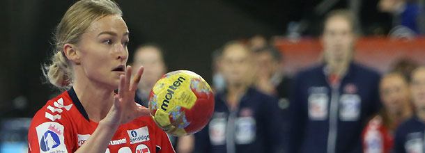 Norway handball star Oftedal in action at the European Championships