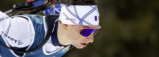 France's biathlon star Perrot in action at the 2026 Winter Olympic Games