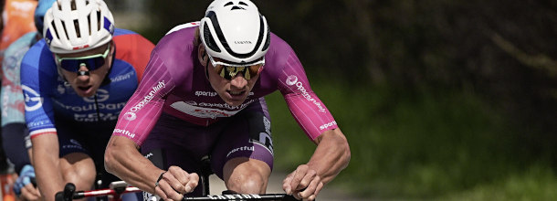 Cycling star Van der Poel in action in a cycling race