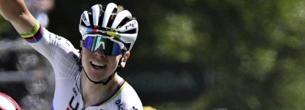 Slovenian cyclist Tadaj Pogacar in yellow at the Tour de France