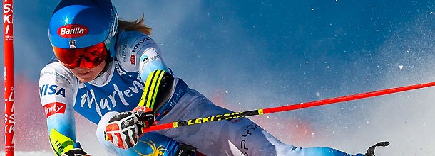 US skier Mikaela Shiffrin in action on the World Cup slopes