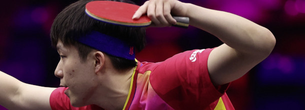 Chinese table tennis star Wang Chiqin in action in a tournament