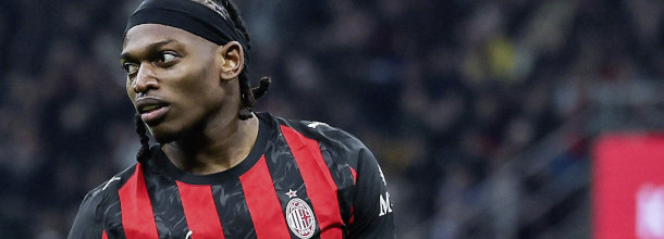 AC Milan soccer star Leao in action in a Serie A game
