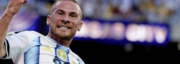 Argentina soccer star Alexis MacAllister in action at the 2026 FIFA World Cup