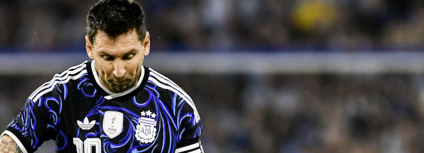 Argentina soccer star Lionel Messi in action in World Cup qualifying