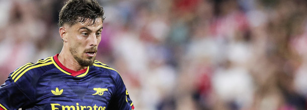 Arsenal soccer star Kai Havertz in action in the Community Shield