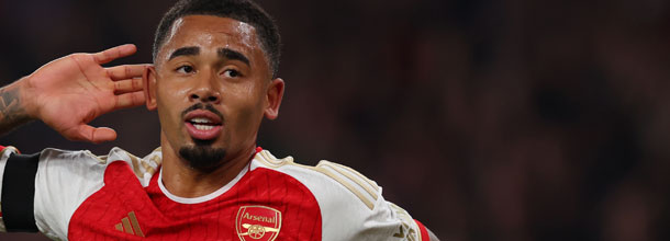 Arsenal soccer star Gabriel Jesus in action in the English Premier League