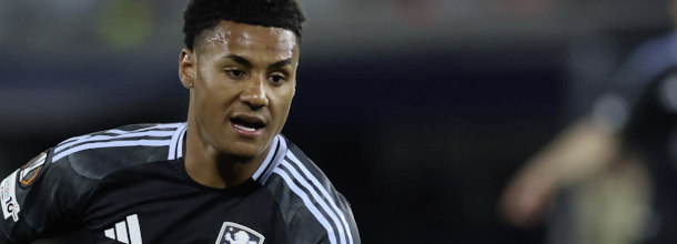 Aston Villa soccer star Ollie Watkins in action in the UEFA Europa League