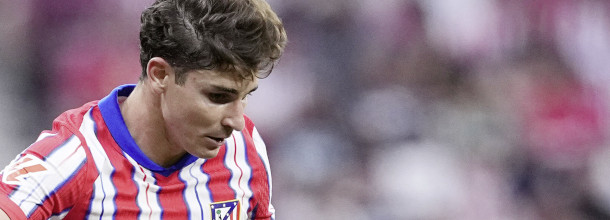 Atletico Madrid forward Julian Alvarez in action in a La Liga game