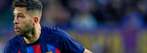 FC Barcelona soccer star Jordi Alba in action in a LaLiga game