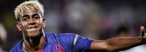 Bracelona soccer star Yamal in action in LaLiga