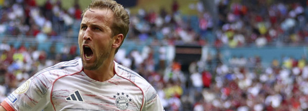 Bayern Munich soccer star Harry Kane in action in a Bundesliga game