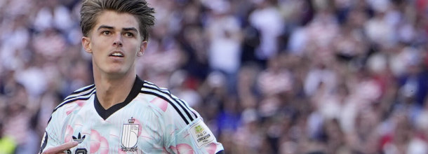 Belgium soccer star De Ketelaere celebrates a goal against the USMNT at the 2026 World Cup