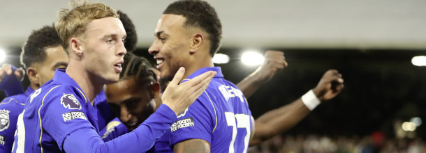 Chelsea soccer stars celebrate a goal in the Premier League