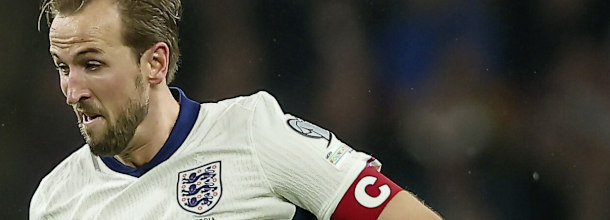 England soccer star Harry Kane in action in a World Cup warm-up game