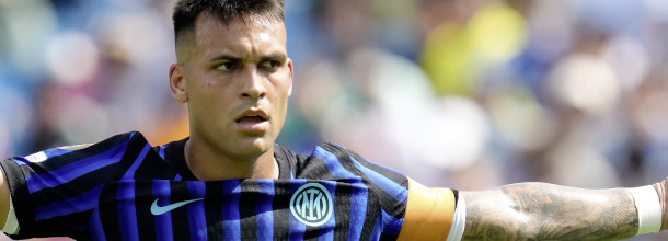 Inter Milan soccer star Martinez in action in Coppa Italia