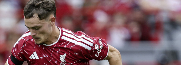 Liverpool soccer star Florian Wirtz in action in the Premier League
