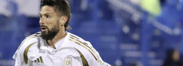 Los Angeles FC soccer star Olivier Giroud in action in an MLS game