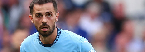 Manchester City soccer star Bernardo in action in the UEFA Champions League