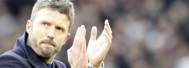 Manchester United manager Michael Carrick claps after a win in the English Premier League