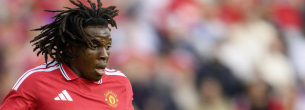 Manchester United soccer star Dorgu in action in the UEFA Champions League
