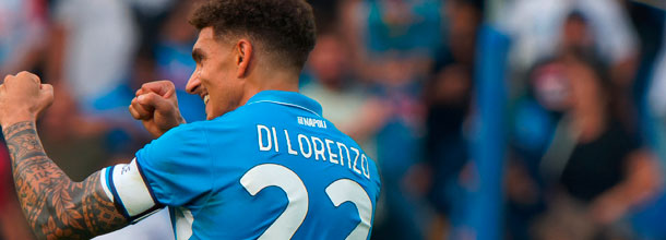 SSC Napoli soccer star Di Lorenzo looks happy afater a win in Serie A