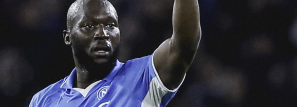 SSC Napoli striker Lukaku celebrates a goal in Serie A