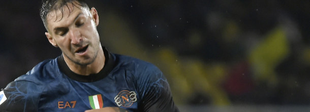 Napoli soccer star Politano in action in a Serie A game