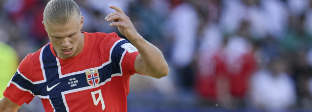Norway soccer star Erling Haaland in action at the 2026 FIFA World Cup
