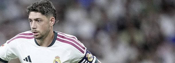 Real Madrid soccer star Valverde in action in LaLiga