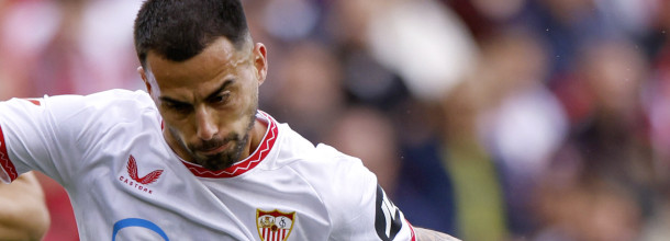 Sevilla soccer star Suso in action in a LaLiga game