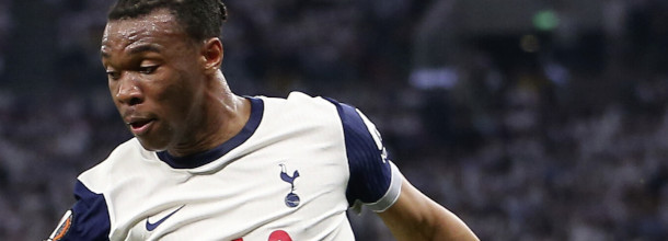 Tottenham Hotspur soccer star Udogie in action in the UEFA Europa League