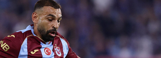 Ttrabzonspor soccer star Mo Salah in action in the UEFA Europa League