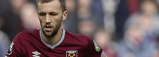 West Ham soccer star Tomas Soucek in action in the FA Cup