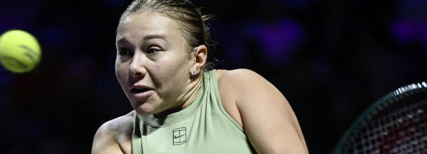US tennis star Amanda Anisimova in action on the WTA Tour