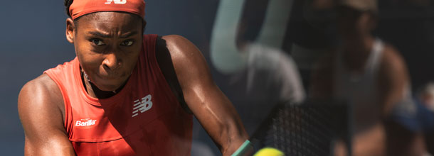 USA tennis star Coco Gauff in action on the WTA Tour